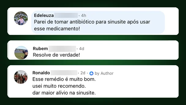 Comentários reais Facebook - Gotas Ponto Verde
